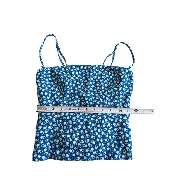 REFORMATION Blue White Patterned Tank Top Size 0 - Picture 4 of 8